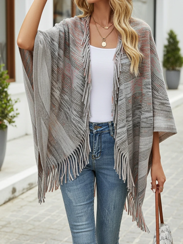 

2025 ZANZEA Stylish Autumn Long Sleeve Sweaters Cardigan Winter Women Kimonos Coats Open Front Printing Sweaters Knitted Outwear