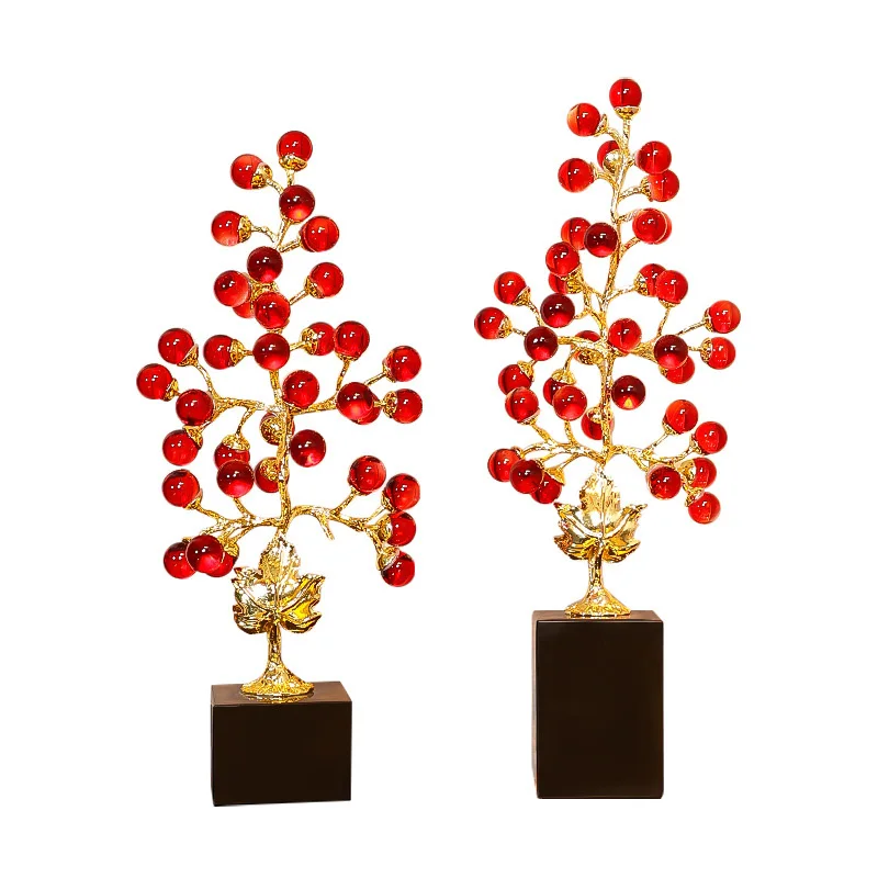 Home Decor Nordic Style Resin Metal Crafts Light Luxury Advanced Tree Decoration Creative Office Desktop Alloy Decorative Gifts