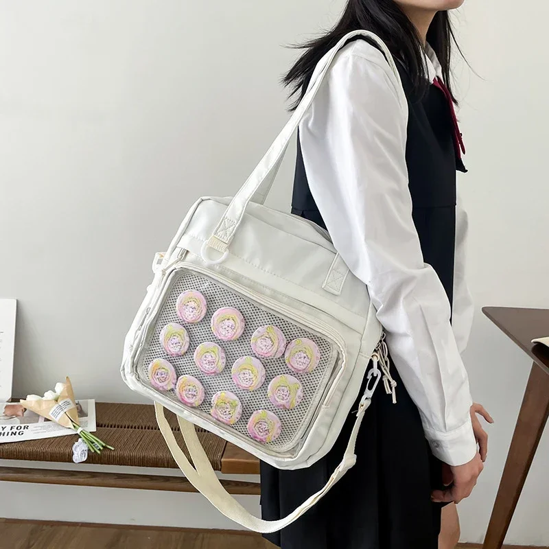 Japanese Style Kawaii Itabag for Dolls Large Handbags New Nylon School Bags for Teenage Girls Tote Shoulder Bag JK Crossbody Bag