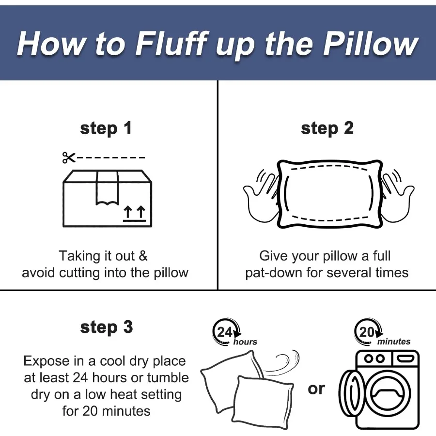 طقم وسائد سرير بحجم كوين مكون من قطعتين لمجموعة الفنادق وراحة النوم: وسائد ناعمة وداعمة قابلة للغسل مثالية لستوما الظهر