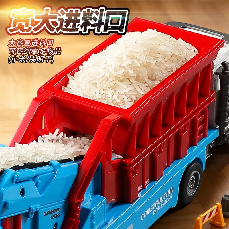 Electric Sand Transport Truck Conveyor Belt Dump Body Simulated Construction Engineering Vehicle Desktop Display Collection Gift view 4