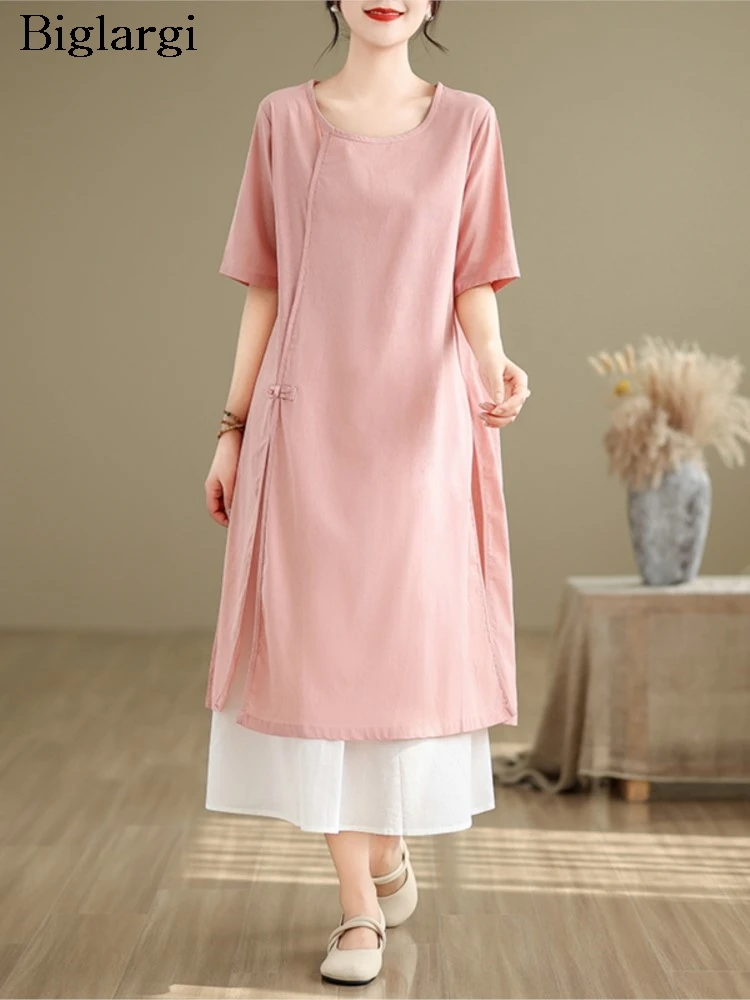 

Платье-миди женское розовое Плиссированное с коротким рукавом и оборками