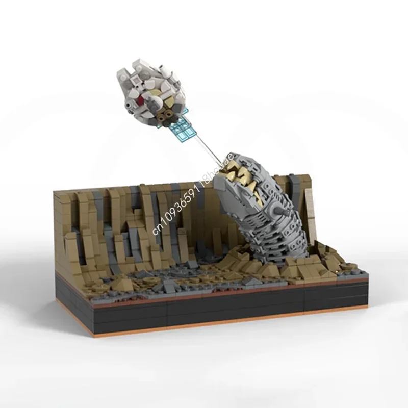 843PCS Star Battle Micro Diorama : Asteroid Field Series PART Final Modular Model Moc Building Blocks Stacking Bricks Creative