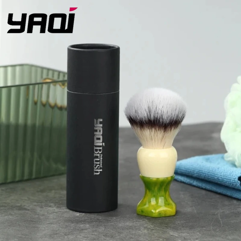 2026 YAQI Ever-Hopeful Men's Wet Shaving Brush Silver Cat's Whisker Synthetic Hair Grooming Tool
