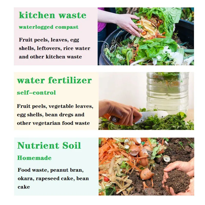 Food Waste Starter for Domestic Waste, Homemade Enzyme Powder, Organic Fertilizer, Bokashi, EM