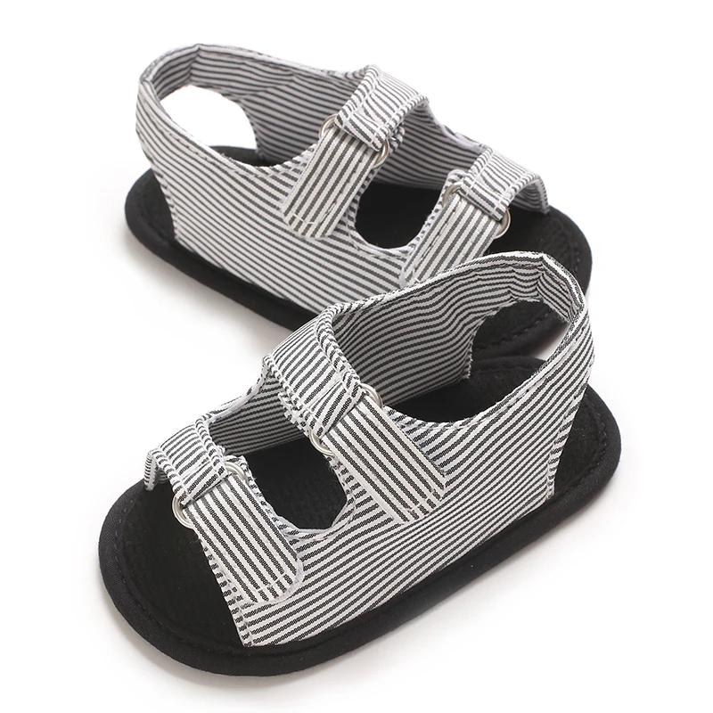 NEW Summer Newborn Infant Baby Boys Stripe First Walkers Shoes Soft Sole Sandals Shoes  Beach Shoes Baby Slippers