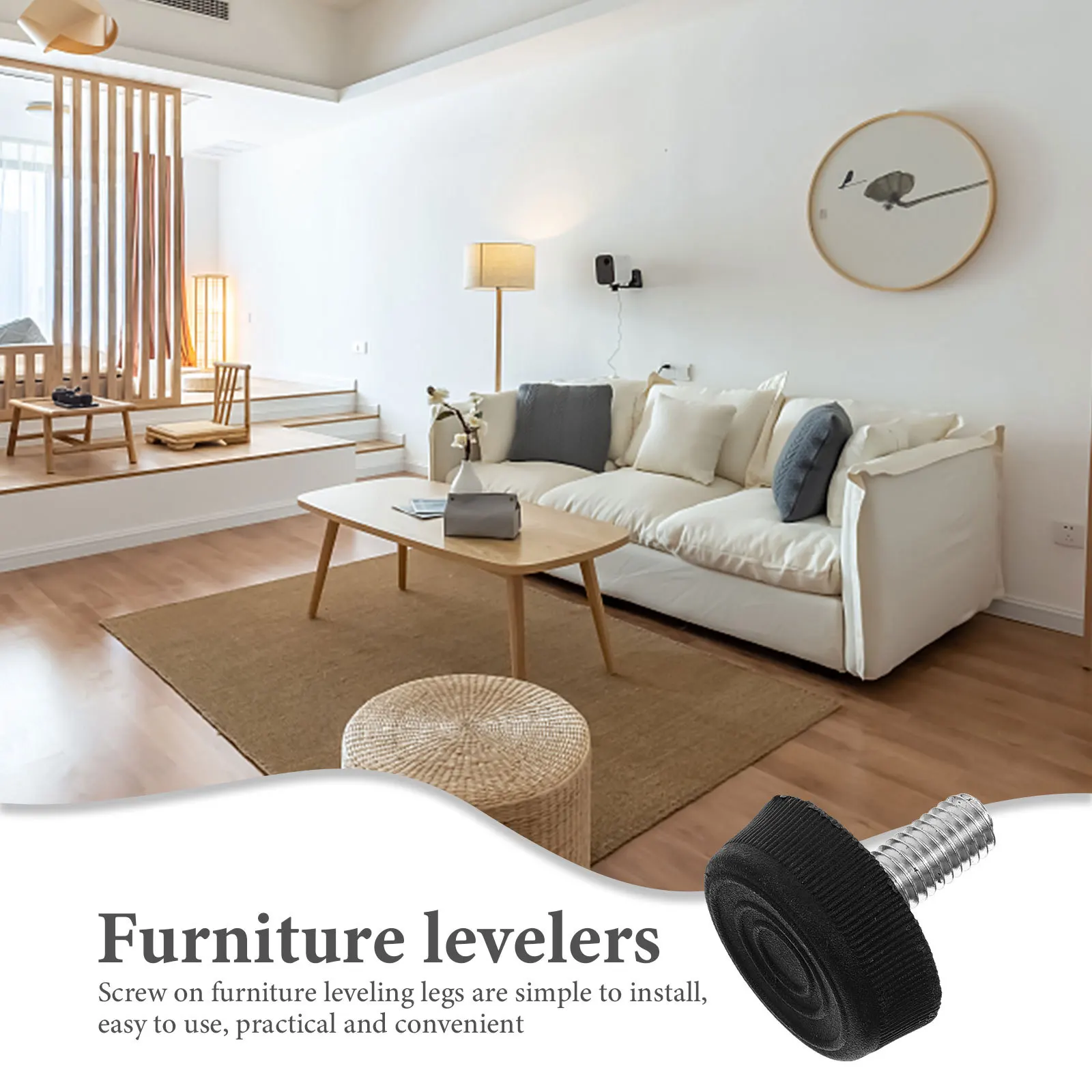 

20Pcs Adjustable Furniture Leveling Legs Sturdy Plastic Iron Feet for Table Desk Chair Workbench Cabinet Floor Protector