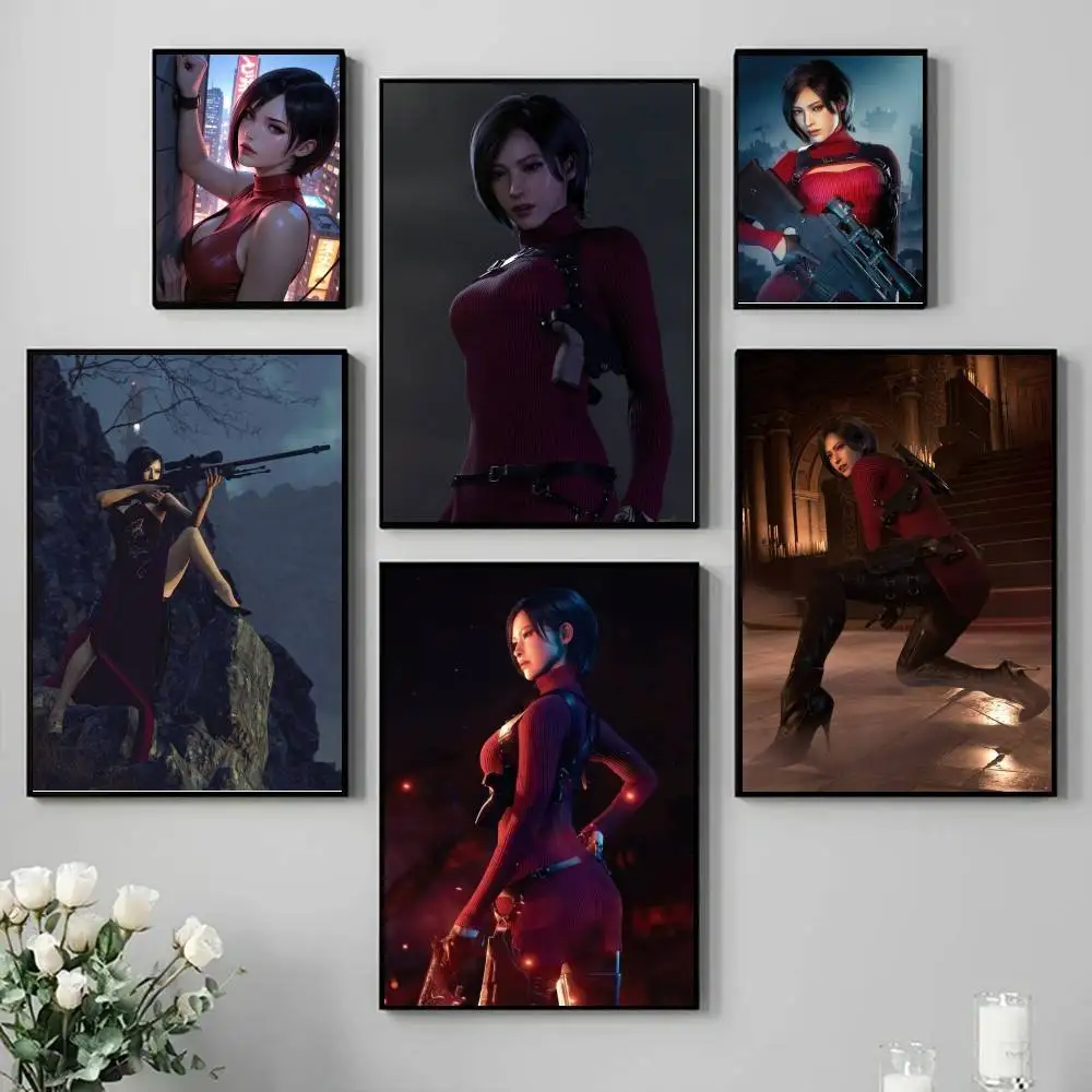 Game character A-Ada W-Wong Poster Self-adhesive Art Waterpr