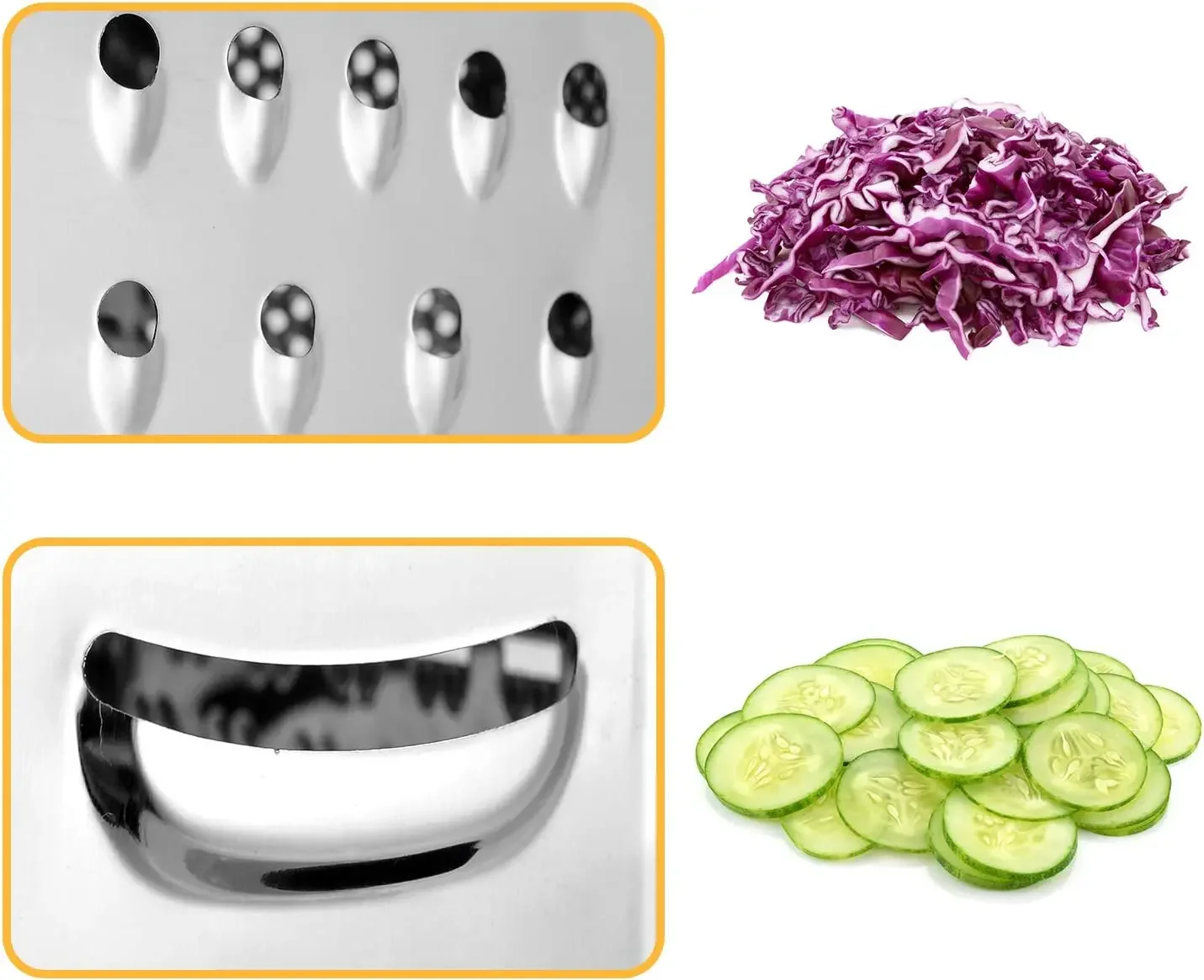Stainless Steel 6 Sided Blades Box Grater Container Multipurpose Vegetables Cutter Manual Cheese Graters Kitchen Accessories