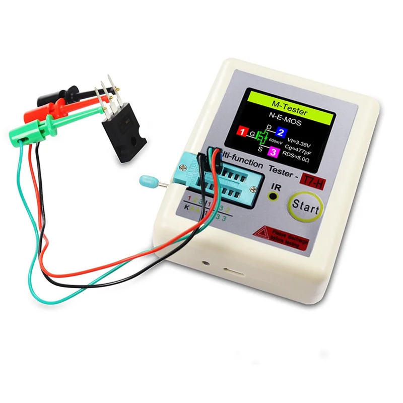 ممتاز-TC-T7-H الترانزستور تستر ديود الترانزستور مكثف MOS/PNP/NPN LCR MOSFET TFT LCD شاشة تستر متعدد الأبيض ABS