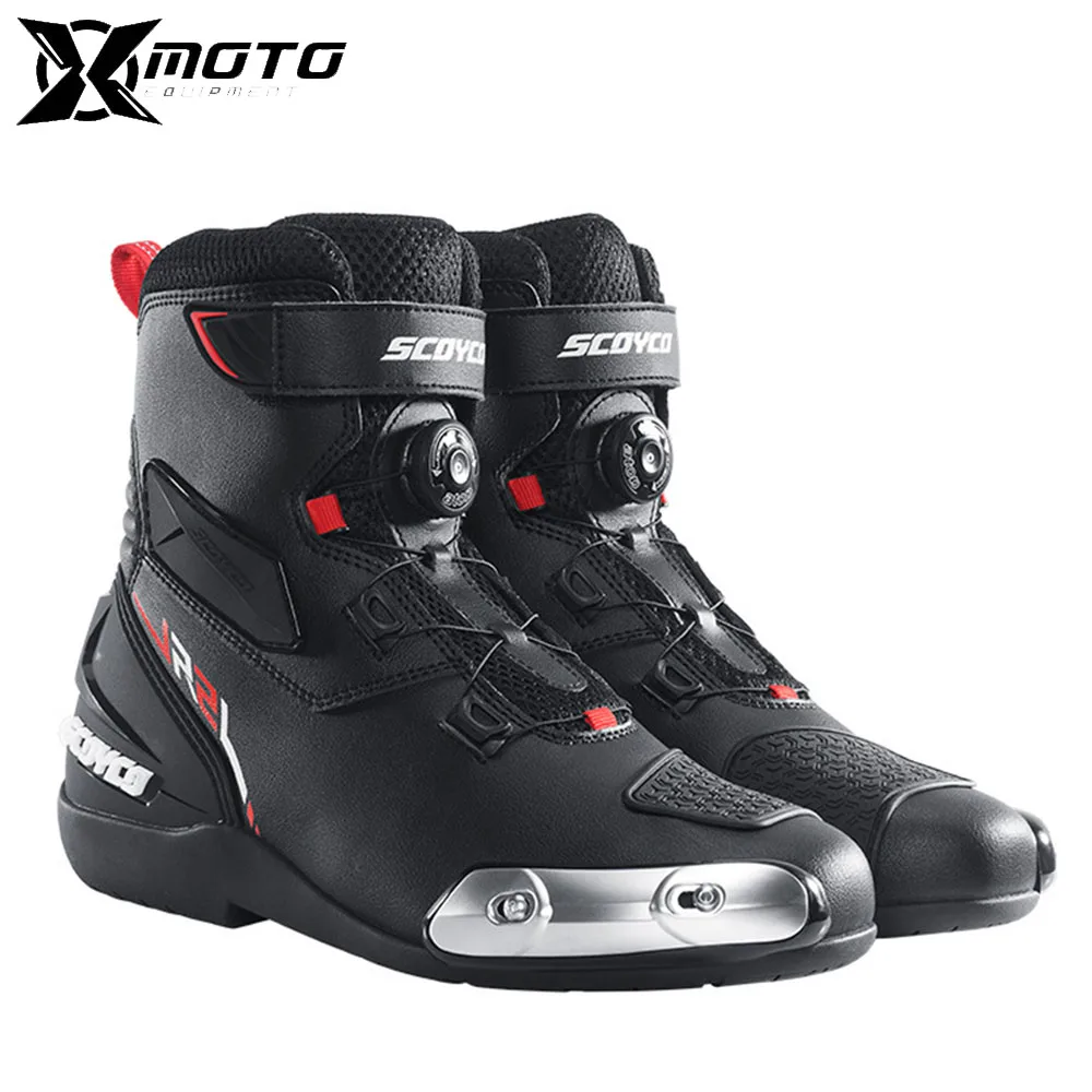 

Motocross Riding Boots Motorcycle Anti Fall Shoes Knight Road Racing Shoes Men's Four Season Motorcycle Boots