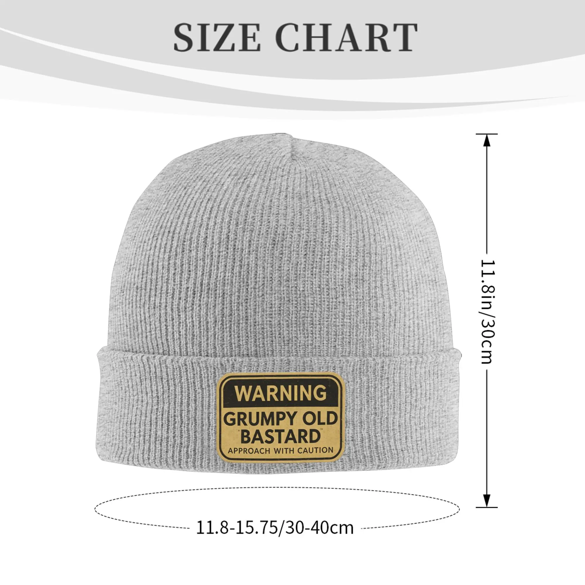 Warning Grumpy Old Bastard Approach Winter Skullies Beanies Hat Warm Autumn Knitted Hats Bonnet Caps for Women Men