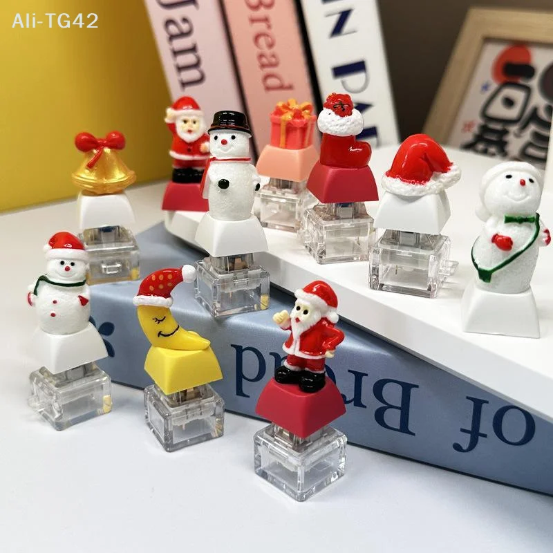 pogyrt Christmas Themed Keyboard Keychain Stress Relief Toys Keychain Fidget Keyboard Clicker Button Key Chain Bag Charm Pendant