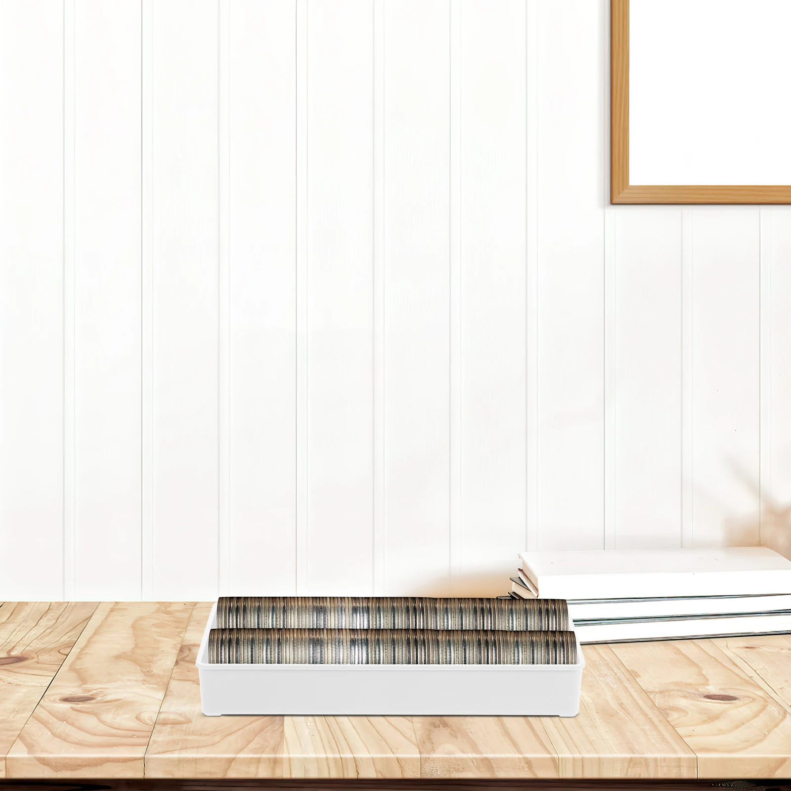 

2 шт. чехол для хранения монет, многосеточный пластиковый многоразовый органайзер для супермаркета, банковского кассира, ежедневного использования, чехол для сбора монет