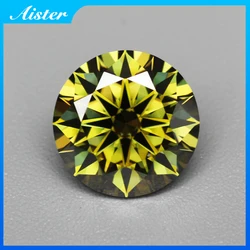 New Olive Moissanite Diamond Moissanita Loose Gemstone Passed Diamond Tester VVS1 with GRA Report