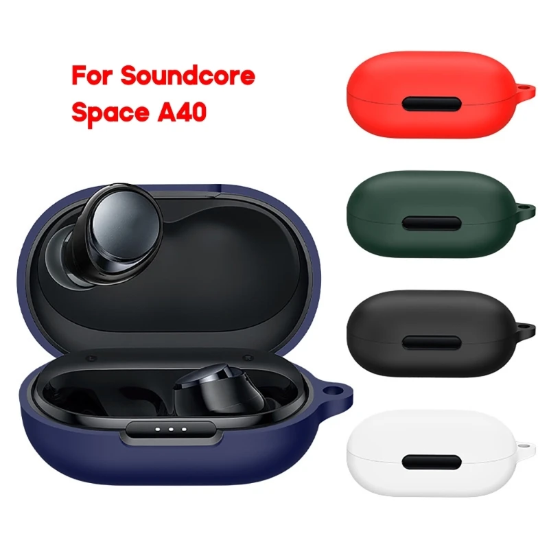 Carcasa protectora de silicona anticaída para auriculares Soundcore Space A40