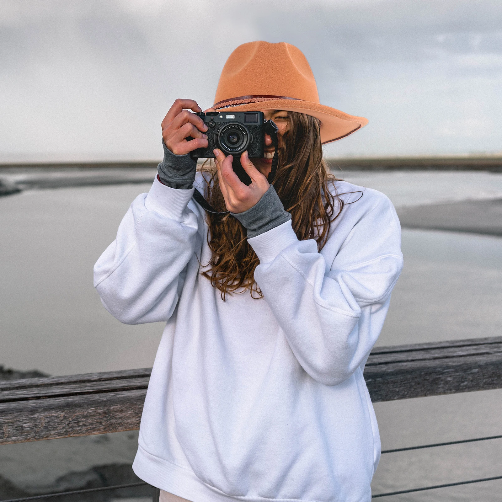 

Retro Felt Hat Women Jazz Hat Woolen Ladies Cap Fashion Flat edge Comfortable Breathable Long lasting Gift