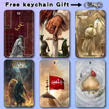 Imam Hussain Shia Ali Pattern 1Pc PU Leather Card Holder Keychain Key Ring Door Lock Access Tags ID Card Case Keychain Card
