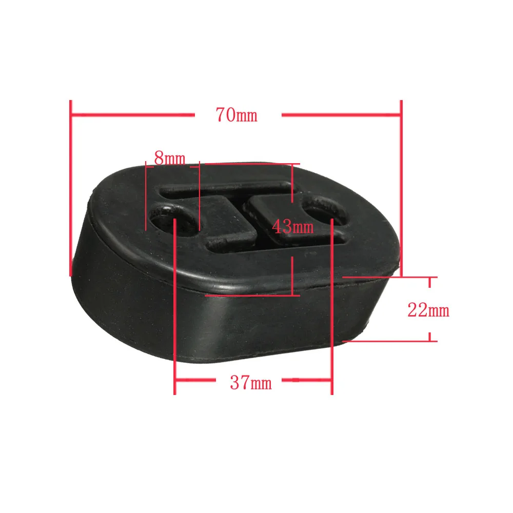 2Pcs Black Polyurethane Auto Car Exhaust Muffler Hangers Mount Bracket 2 Holes Rubber Mount Universal Car Auto Accessories