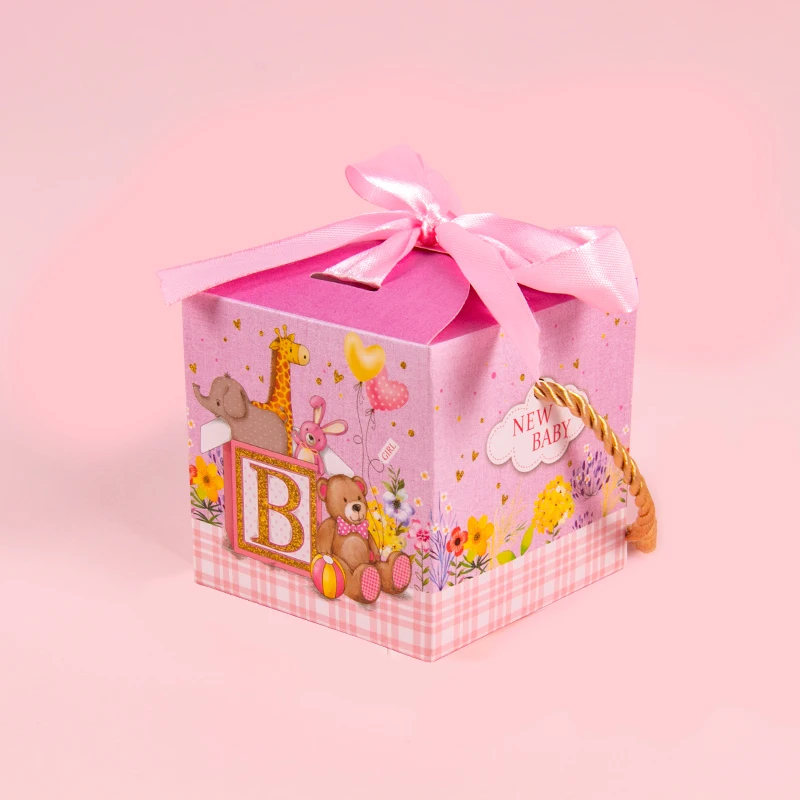 10 Stuks Baby Shower Party Geschenkdozen Met Linten Jongen Meisje Geslacht Onthullen Party Candy Cookies Pack Box Voor Baby verjaardagsbenodigdheden