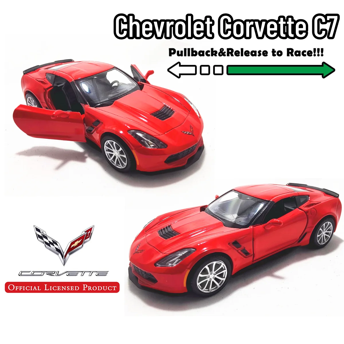 

Реплика в масштабе 1:36, Ретро модель автомобиля Chevrolet Corvette C7, украшение для интерьера дома и офиса, рождественский подарок для мальчика, игрушка