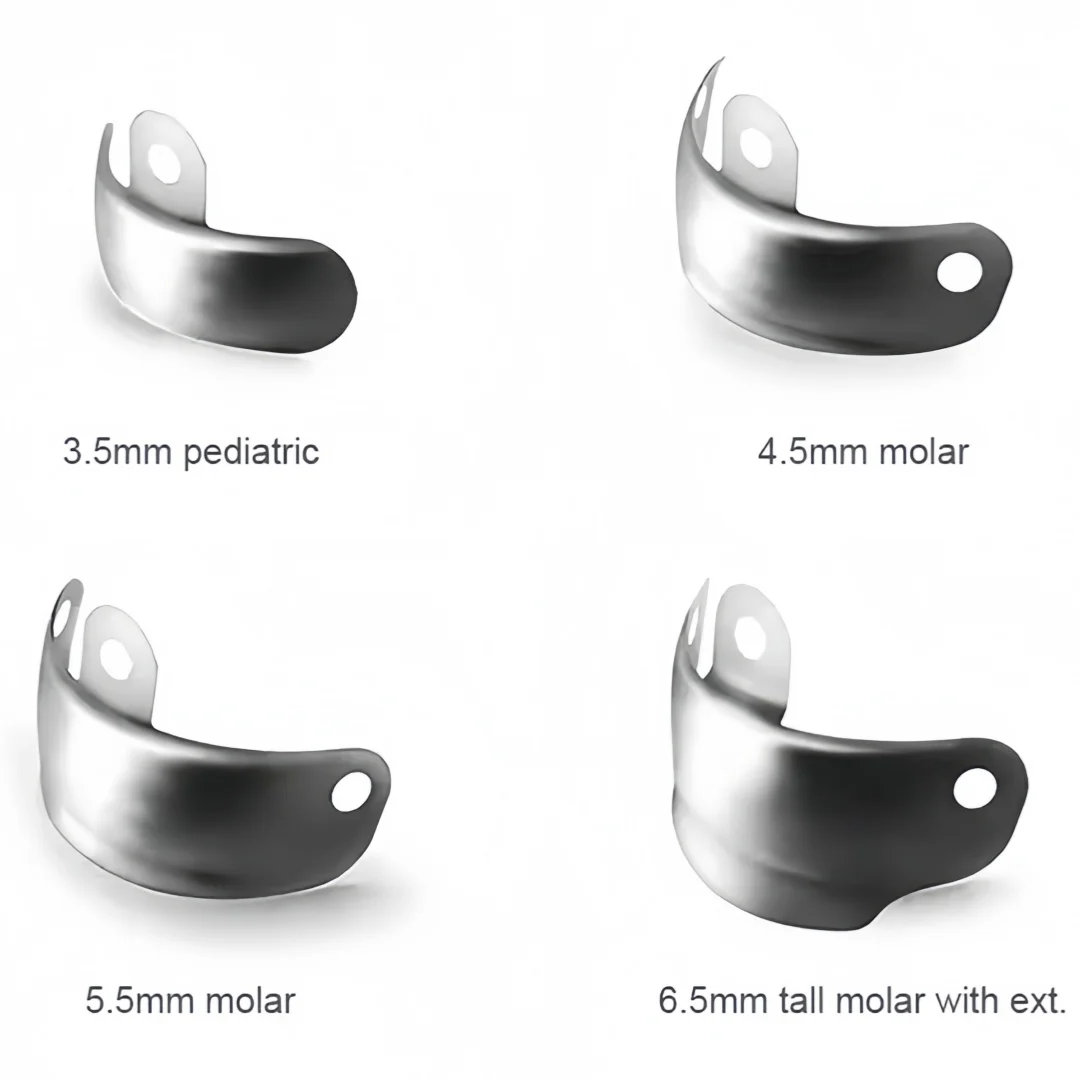 100 قطعة/صندوق M4 الأسنان المعادن مصفوفة الفرقة احيط الاقسام نظام مصفوفة لاستعادة الأسنان أدوات طب الأسنان 3.5/4.5/5.5/6.5 مللي متر