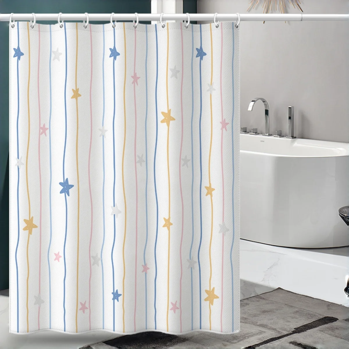 1PC Boho Fringe Sheer Curtain, Semi-Transparent Window Drapery for Living Room Bedroom, Rustic Rod-Pass Through Curtains, Fabric