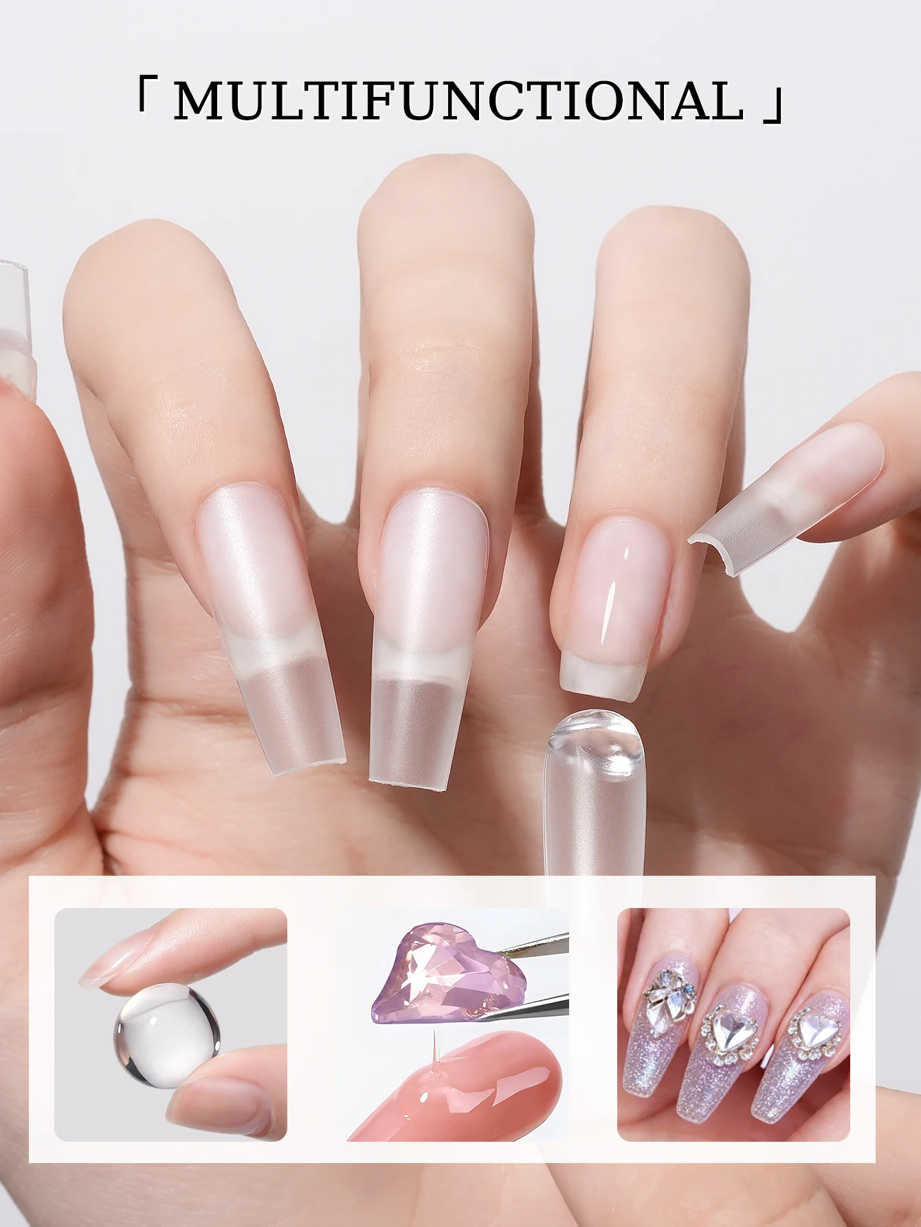 Picture 6: 1Pcs 10ml Solid Nail Patch Gel, Solid Sticker Nail Patch Adhesive, Super Adhesive UV Gel for Nail Art Quick-Dry Strong Adhesion