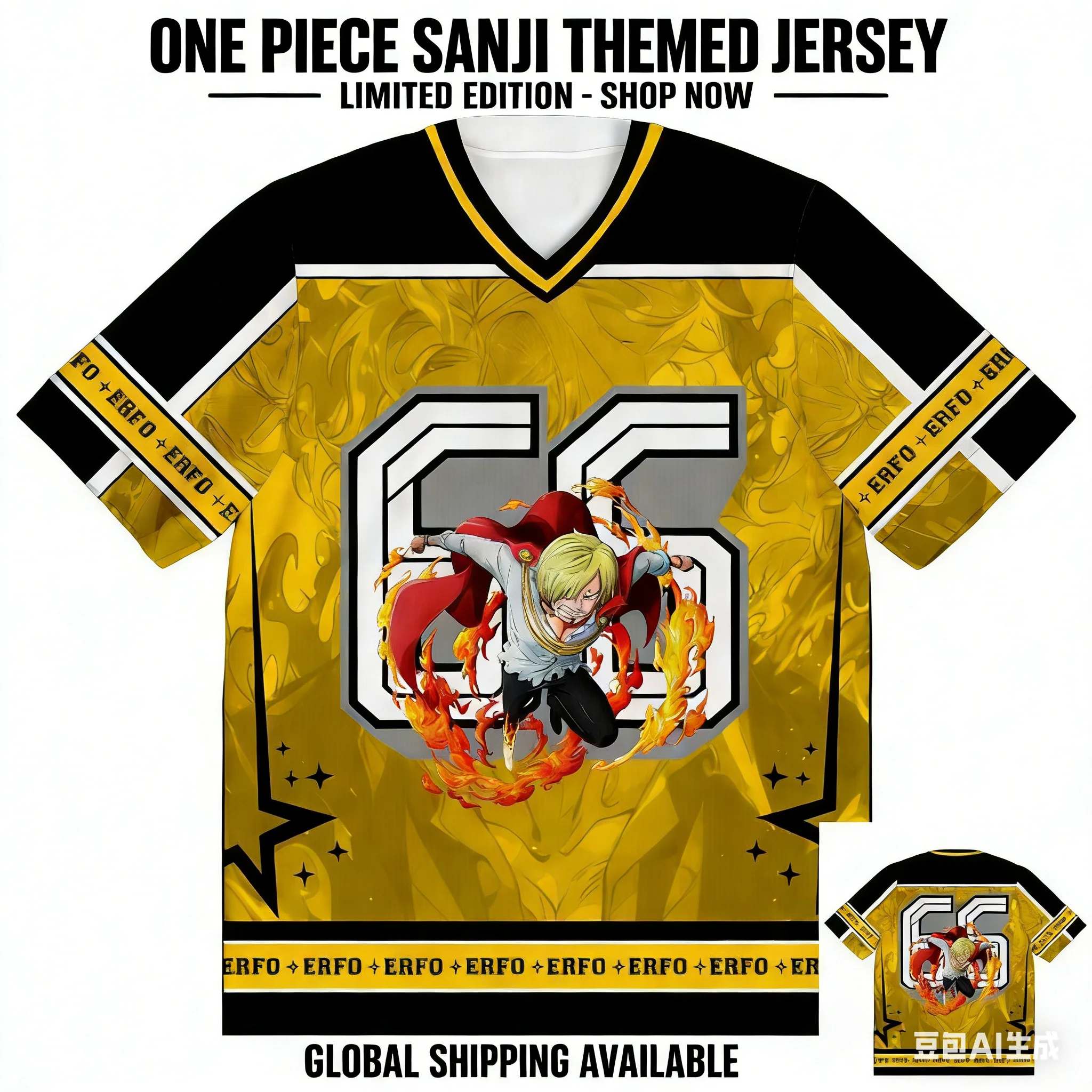 One Piece Sanji Anime Y2k Koreanischer Stil Kpop Baseball Hockey T-Shirt 66 Jersey Fashion Streetwear Anime Daily Unisex Tops Tees