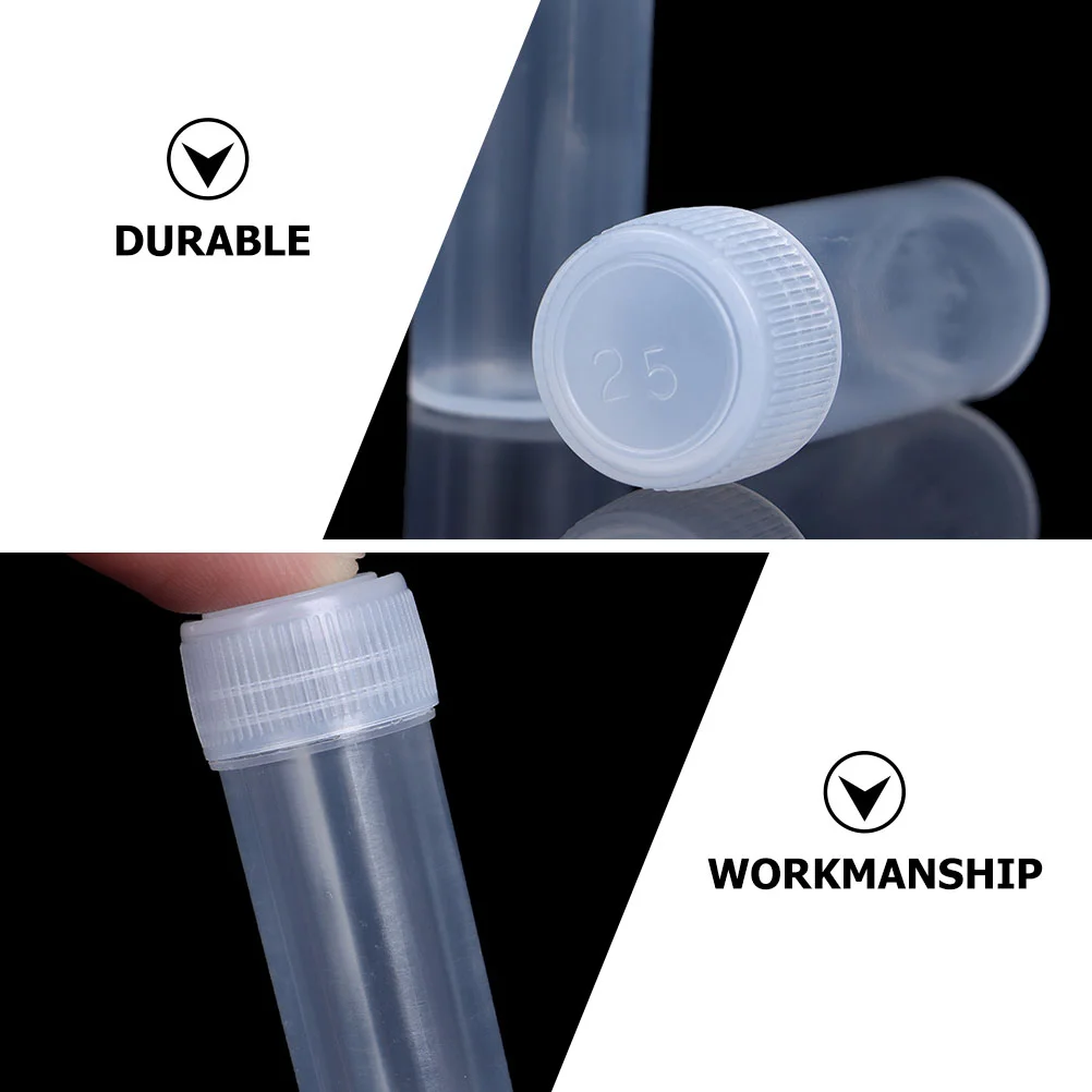 50 Pcs Vial Dispensing Bottle Pill Vials Sample Containers Clear Plastic Bottles Small Transparent