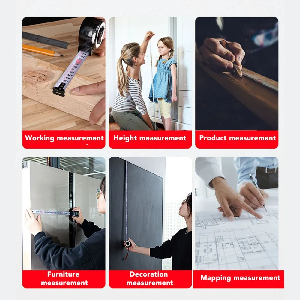 Self-Locking Self Locking Tape Measure Carbon steel Retractable Retractable Tape Measure High Accuracy 3meterx19mm