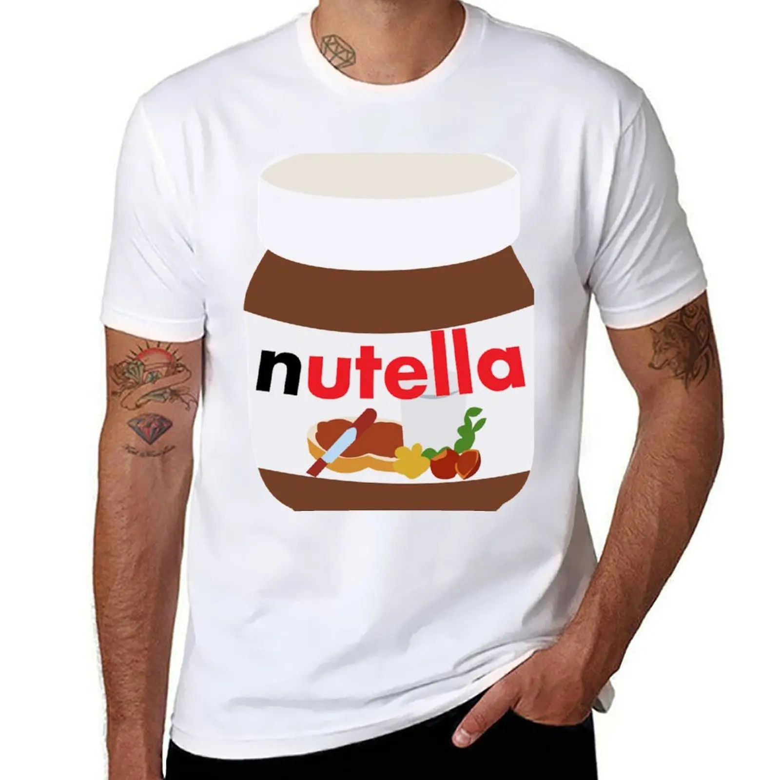 nutella T-Shirt t shirt men 100% cotton luxury brand funny t shirts cotton T-Shirt