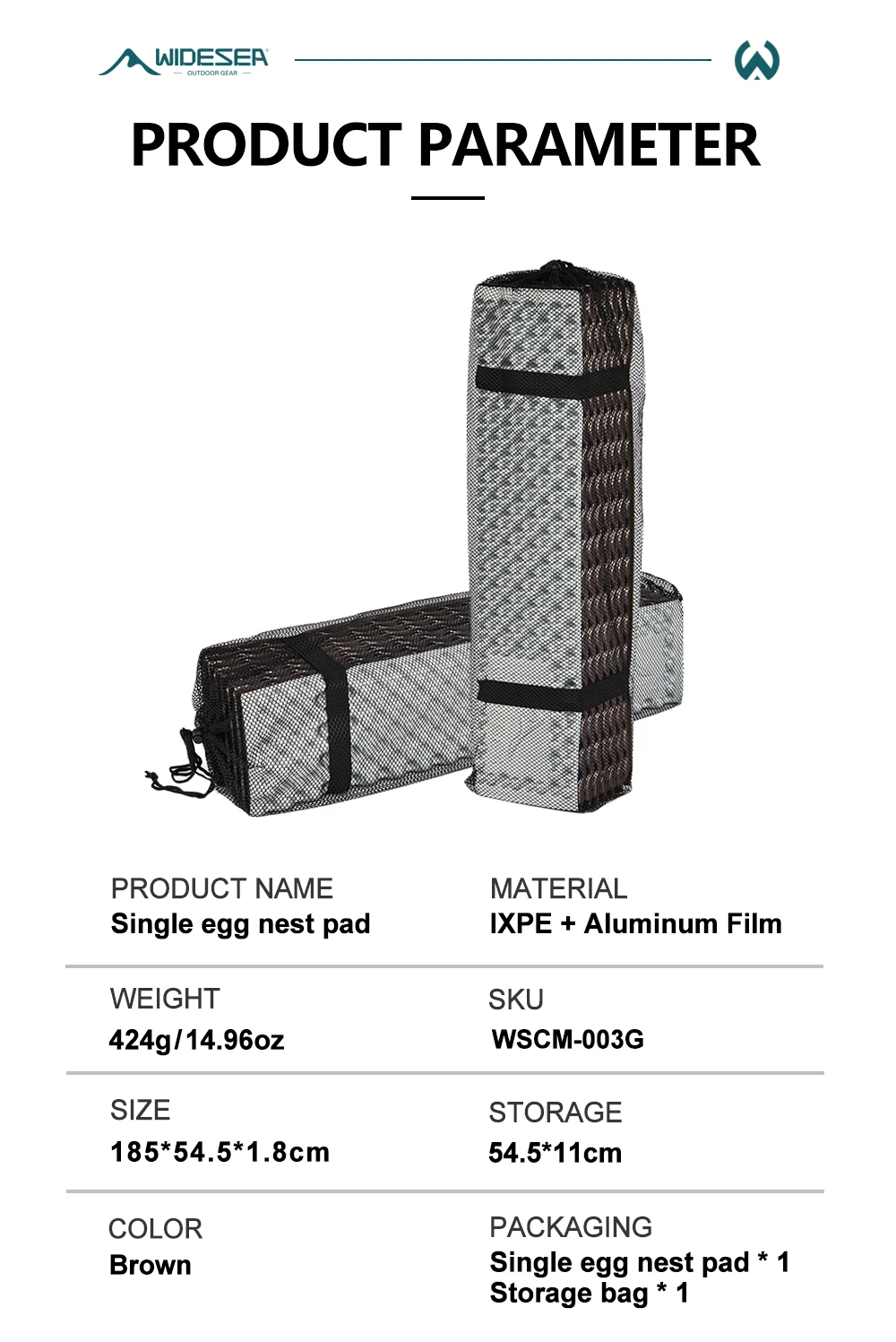 Ultraleichte, zusammenklappbare Eiernest-Camping-Pad, tragbare Schaumstoff-Isomatte mit Aufbewahrungstasche für Outdoor-Wandern, Rucksackreisen, Camping – Detail 2