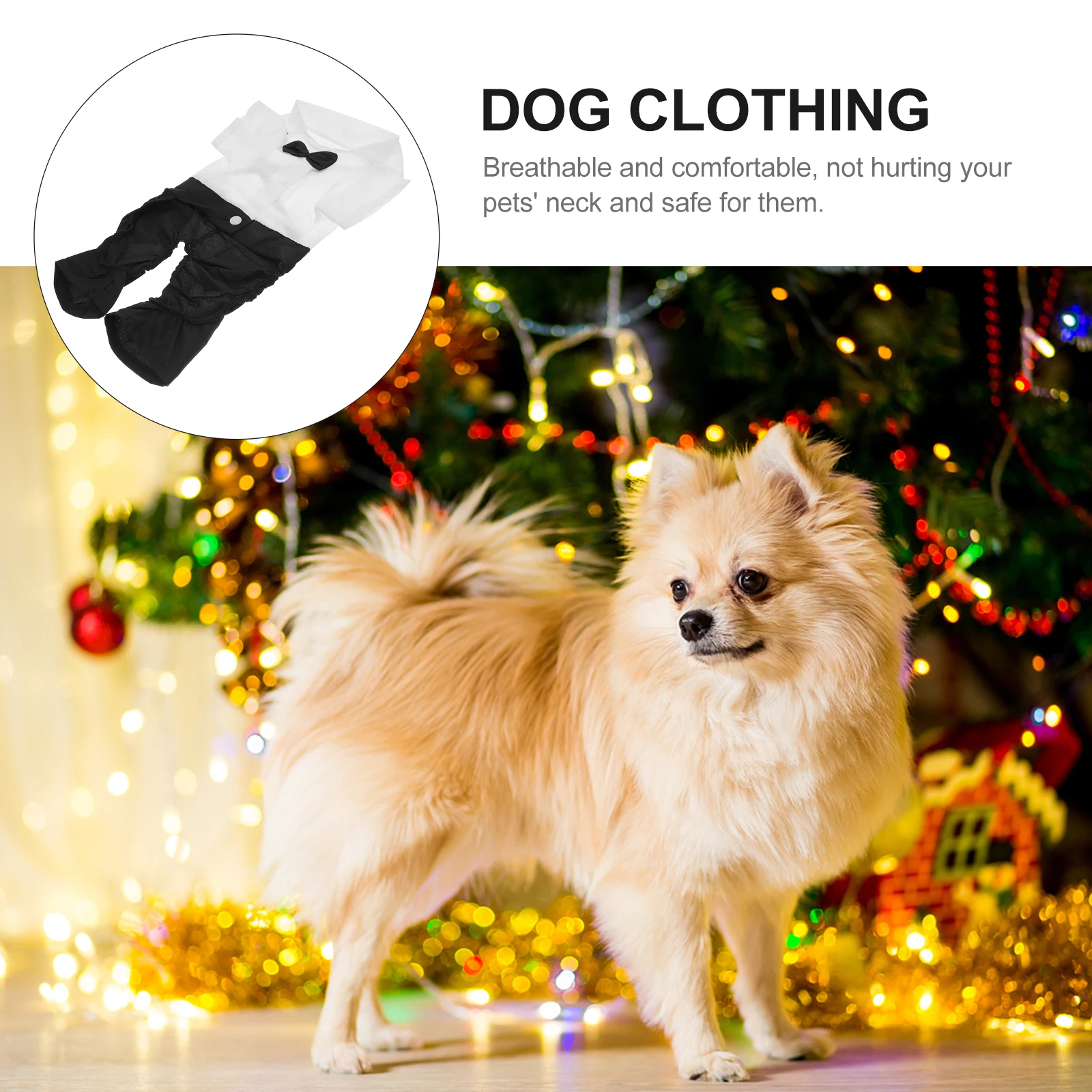 

1 set Dog Tuxedo Pet Cat Clothes Cotton Breathable Comfortable Suit Kit Adjustable for Special Occasions Pet Supplies