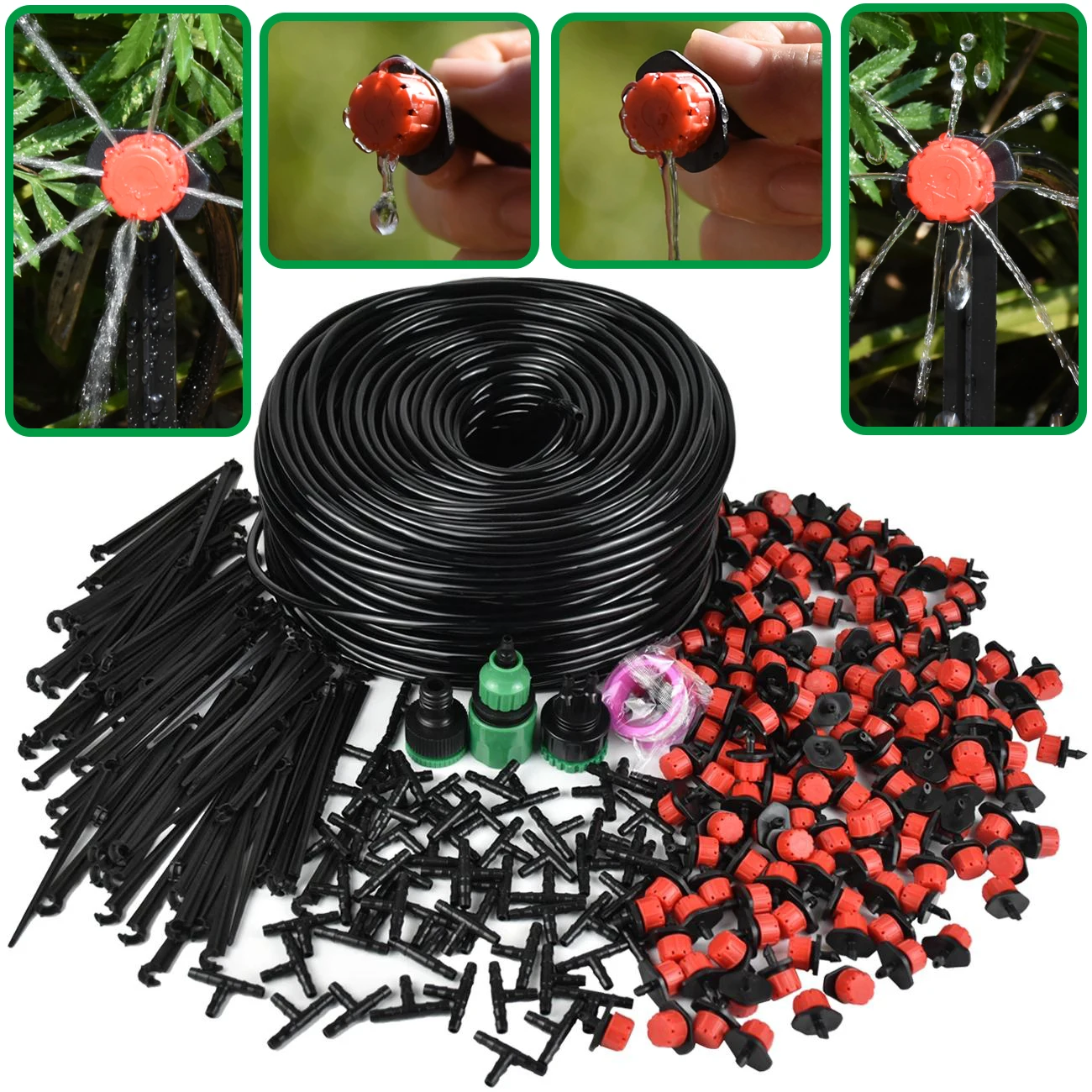 KESLA Micro Drip Irrigation System Portable 20M Automatic Watering with Adjustable Drippers Misting Watering Kits Garden Hose