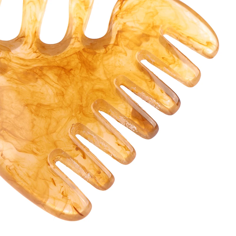 1 Pc Natural resin Horn Pocket Comb Wide Toothed SPA Guasha Scalp Massage Brush Hair Care Tool High Quality