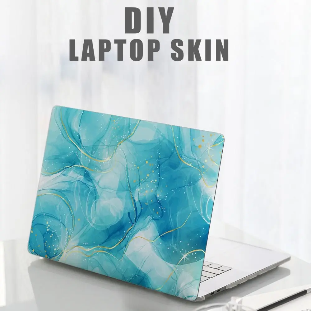 DIY A + C الجانب 15 بوصة ملصقات الكمبيوتر المحمول جلود مقاوم للماء رخامي الملمس غطاء الكمبيوتر المحمول الجلد مقاومة للخدش PVC #6