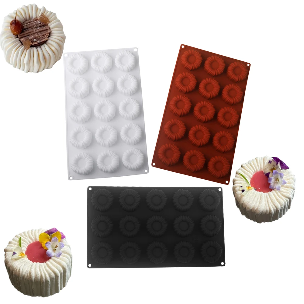 15 Mulden, konkave, konvexe Wollstruktur, Mousse-Kuchenform, Schokolade, Dessertform, französische Backform