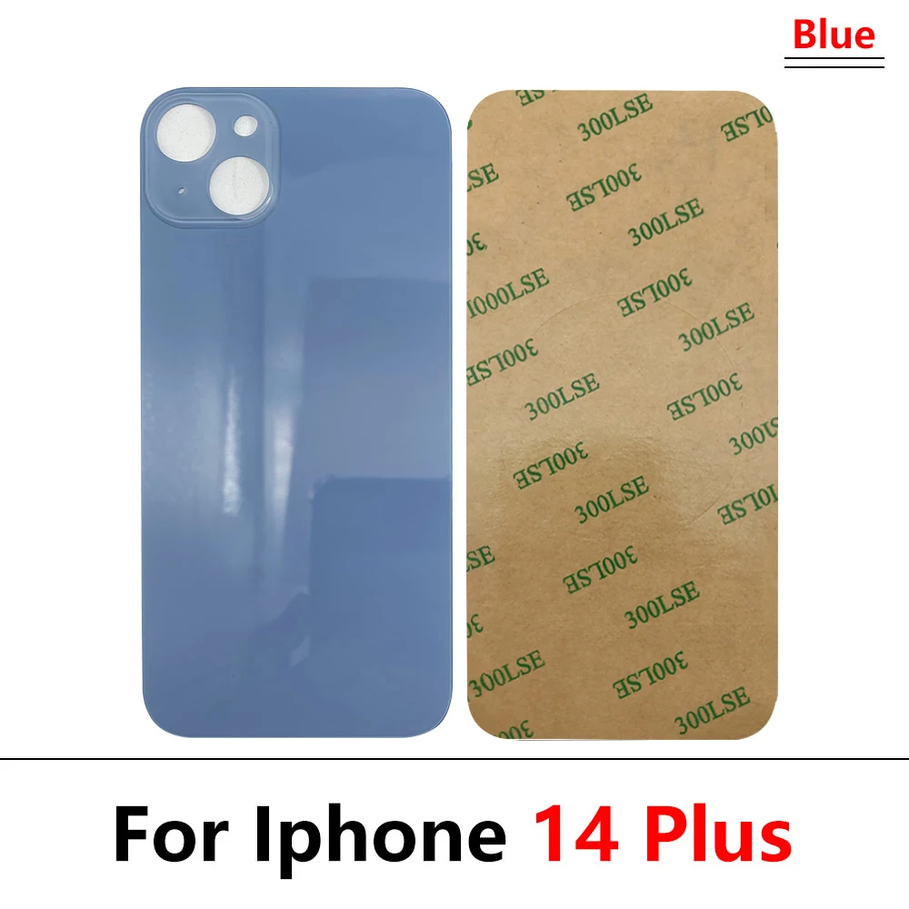 NEW Big Hole Replacement Back Glass Rear Door Housing Case For iPhone 14 / 14 Plus Battery Back Cover Glass Repair Spare Parts