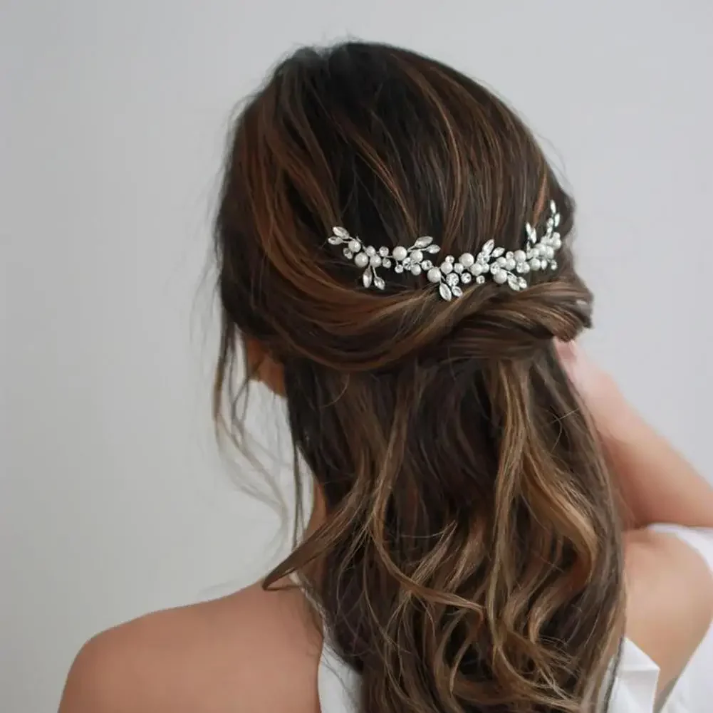 Fabuloso tocado de novia con cable, tocado de novia, perla de imitación, joyería decorativa para el cabello exquisita, accesorios de boda