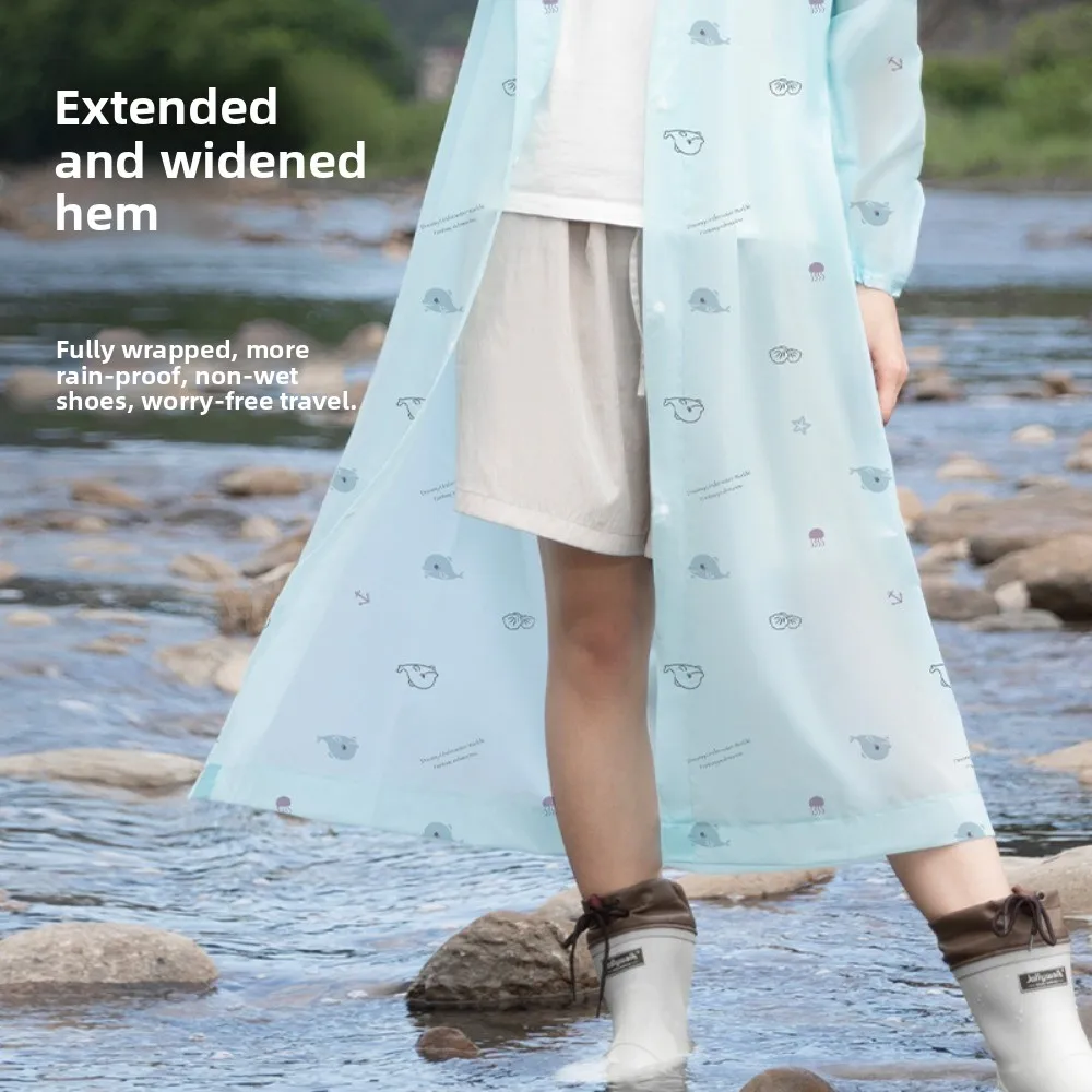 Jednorazowy płaszcz przeciwdeszczowy, długi, pełny, odporny na deszcz, damski podróżny, turystyczny, jeździecki, przenośny, pogrubiony, modny poncho