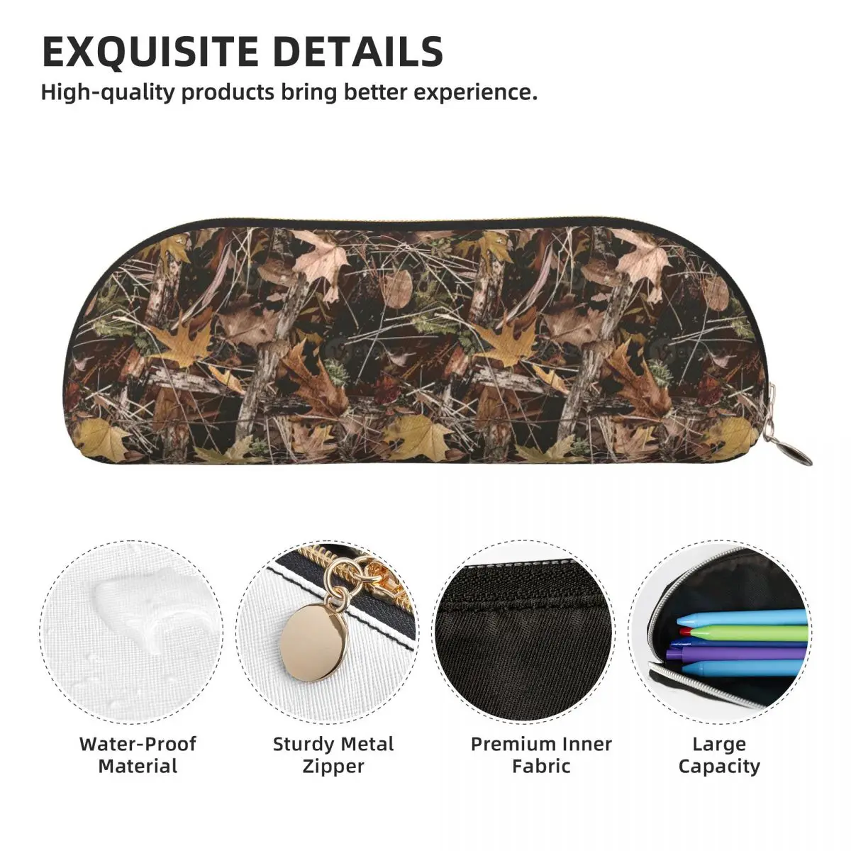 Estuches de lápices de camuflaje de árbol Real, bolsa de lápices, suministros de papelería, caja de bolígrafos de gran capacidad, bolsa de lápices para regalos de niños