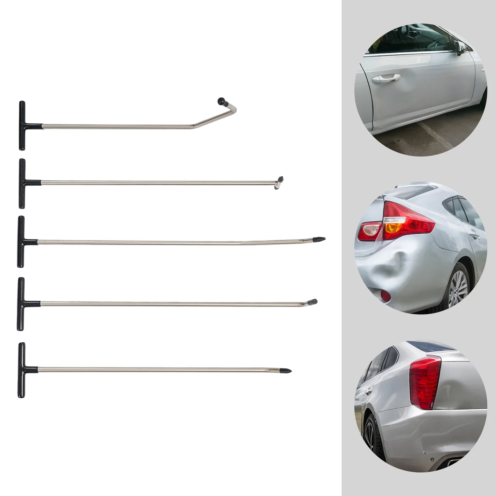 

Dent Repair Kit with Taper Head & S-Hook Paintless Dent Repair Kit Dent Repair Rod Tool Set Auto Motorcycle Dent Puller