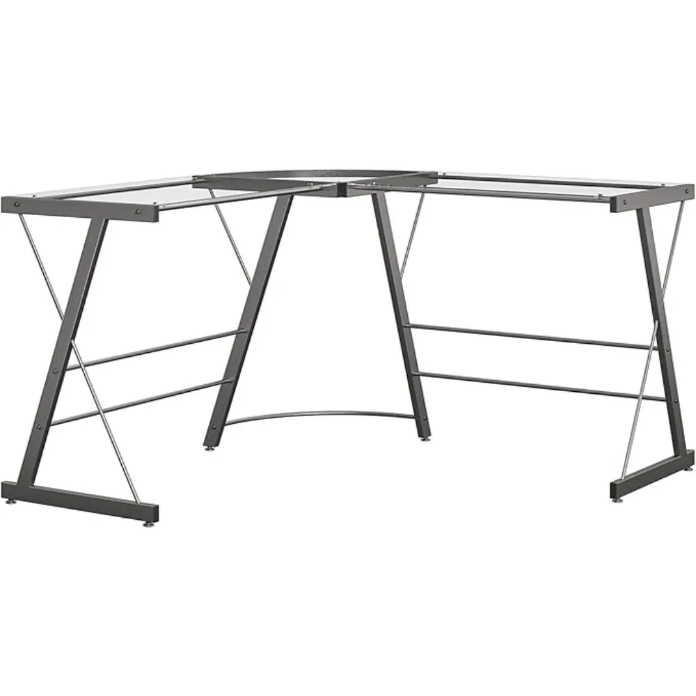 

Odin Glass L-Shaped Computer Gray Desk Freight Free Reading Table Gaming Desks Gamer Office Furniture