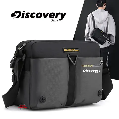 DISCOVERY-SUN 크로스백, 레저 다기능 소형 여행가방, 패셔너블한 나일론 숄더백, 청소년 멀티 포켓백