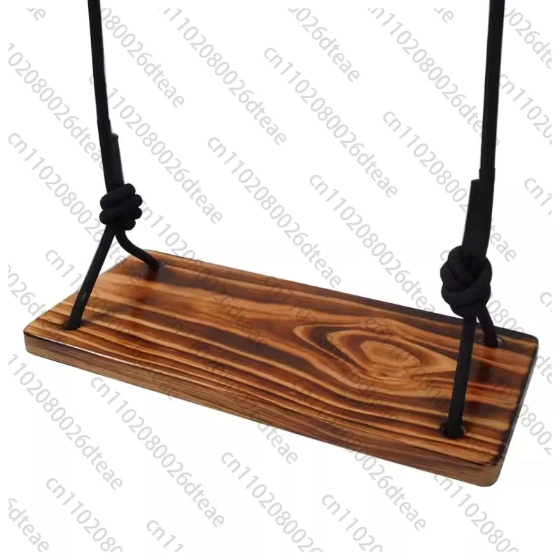 

Swing Kids Adult Indoor Outdoor Courtyard Horizontal Bar Swing Carbonized Wood Seat Board Seat Chair