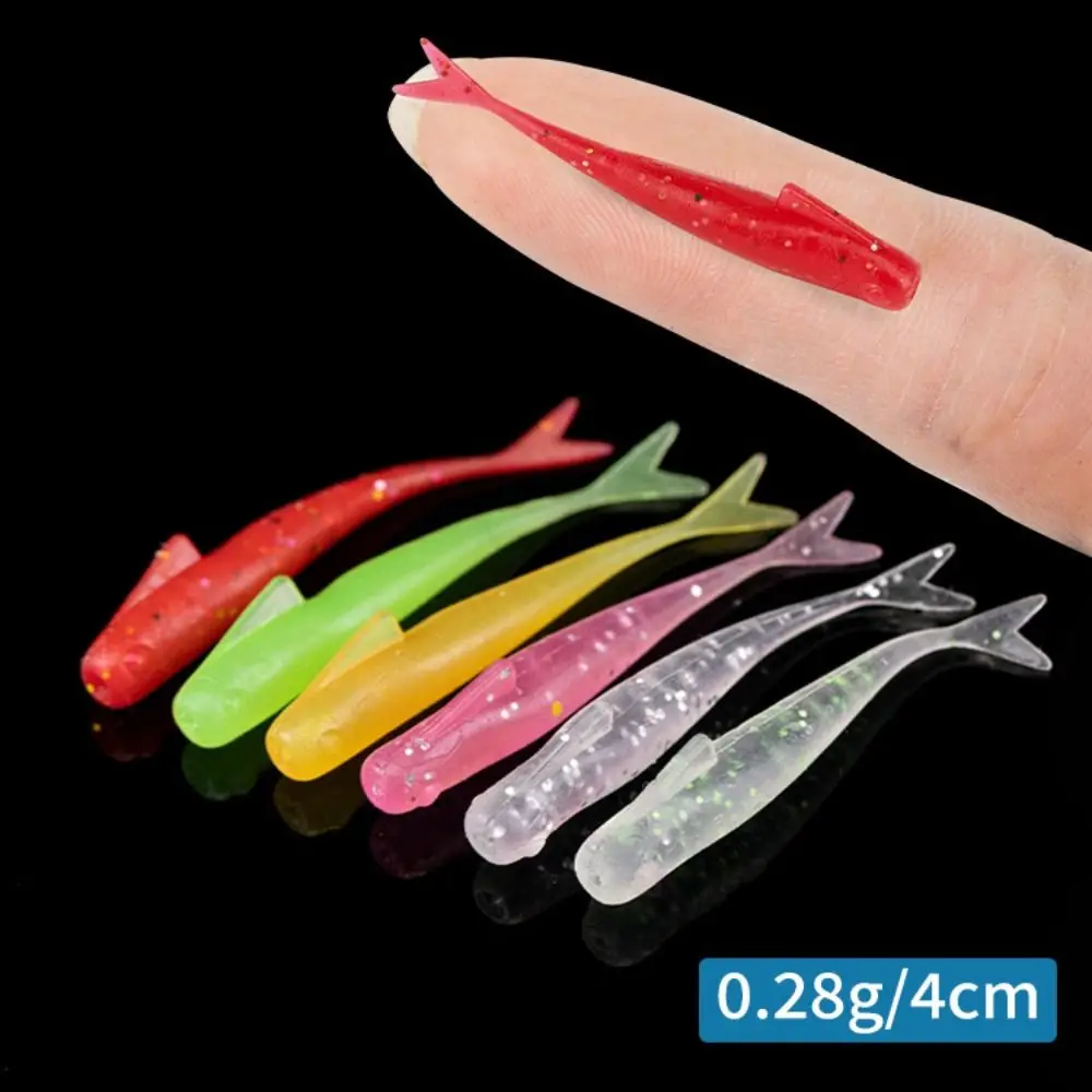 15PCS Outdoor TPE Fishing Soft Lures 4cm 6 Colors Artificial Lures Minnow Lures Fishing Lures