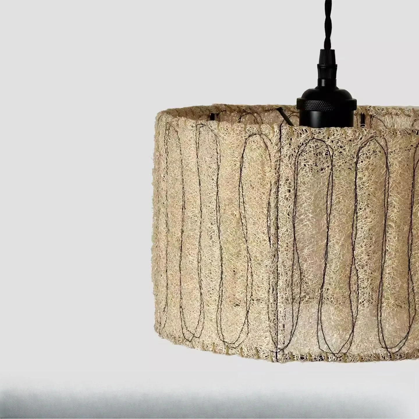 Natural loofah wabi wind chandelier B & B restaurant bedroom living room ambient light