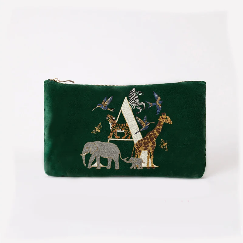 

Клатч с буквенным принтом животных, косметичка, дорожная сумка для хранения, ручной органайзер для макияжа