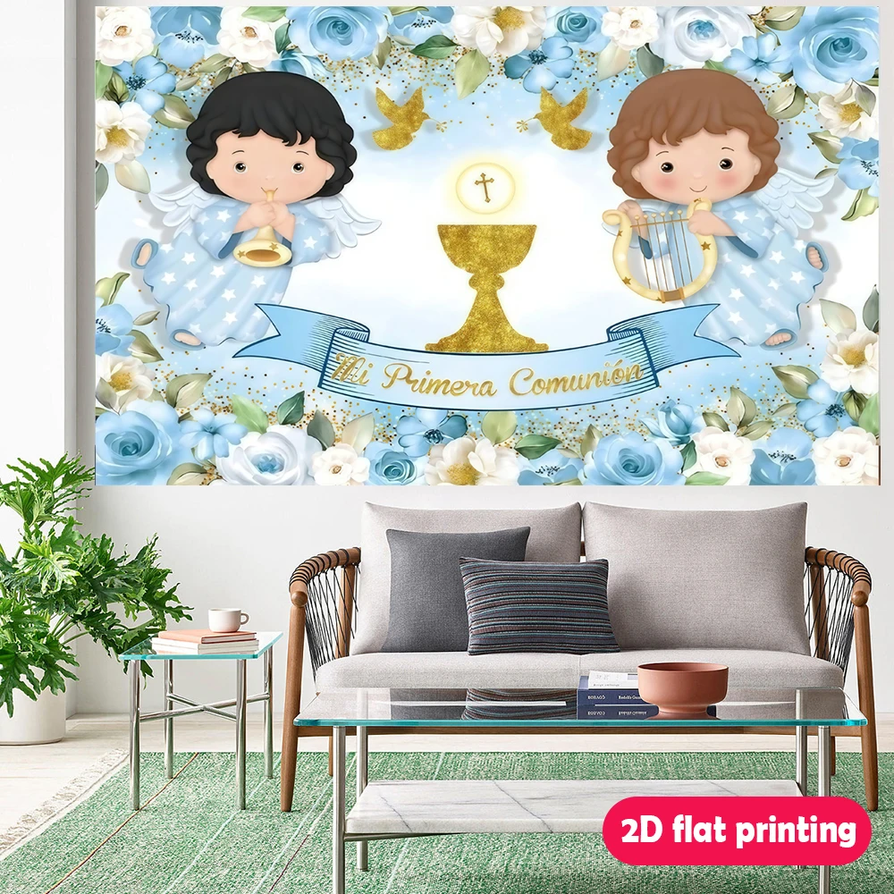 شخصيات لافتة الملاك المسطحة ثنائية الأبعاد، خلفية التصوير الفوتوغرافي لخلفية المعمودية، التصوير الفوتوغرافي للديكور بالتواصل الأول #4